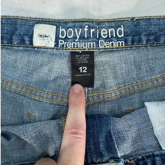 Mossimo Premium Denim Women’s sz 12 Boyfriend Mid Rose Cuff Shorts 5” Inseam - Picture 5 of 7